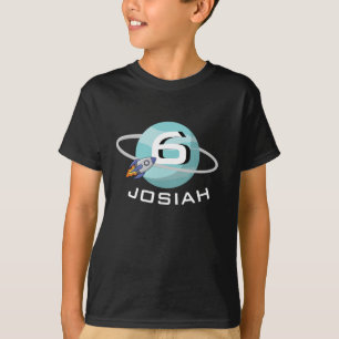 Planet und Raumschiff, Geburtstag T-Shirt