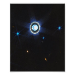 Planet Uranus mit Rings and Moons JWST-Bild Fotodruck