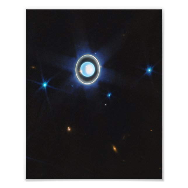 Planet Uranus mit Rings and Moons JWST-Bild Fotodruck (Vorne)