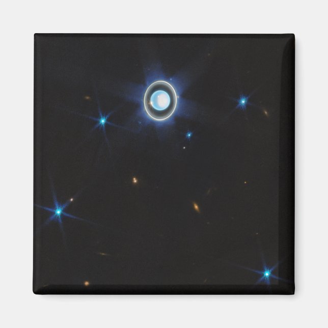 Planet Uranus mit Rings and Moons JWST-Bild Magnet (Vorne)