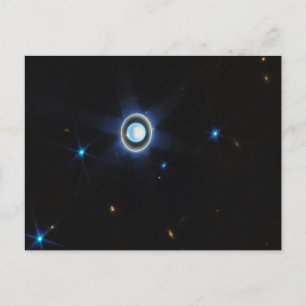 Planet Uranus mit Rings and Moons JWST-Bild Postkarte