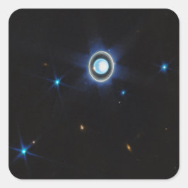 Planet Uranus mit Rings and Moons JWST-Bild Quadratischer Aufkleber