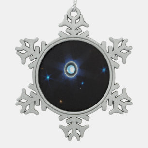 Planet Uranus mit Rings and Moons JWST-Bild Schneeflocken Zinn-Ornament