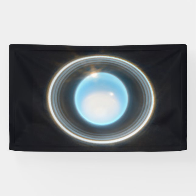 Planet Uranus mit Rings JWST Image Banner (Horizontal)