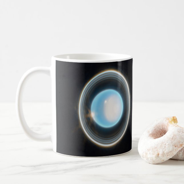 Planet Uranus mit Rings JWST Image Kaffeetasse (Mit Donut)