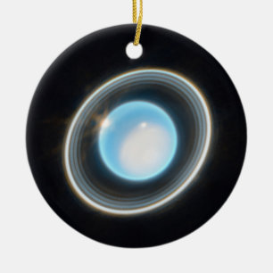 Planet Uranus mit Rings JWST Image Keramik Ornament