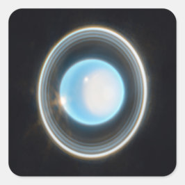 Planet Uranus mit Rings JWST Image Quadratischer Aufkleber