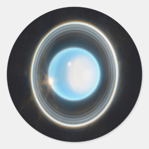 Planet Uranus mit Rings JWST Image Runder Aufkleber