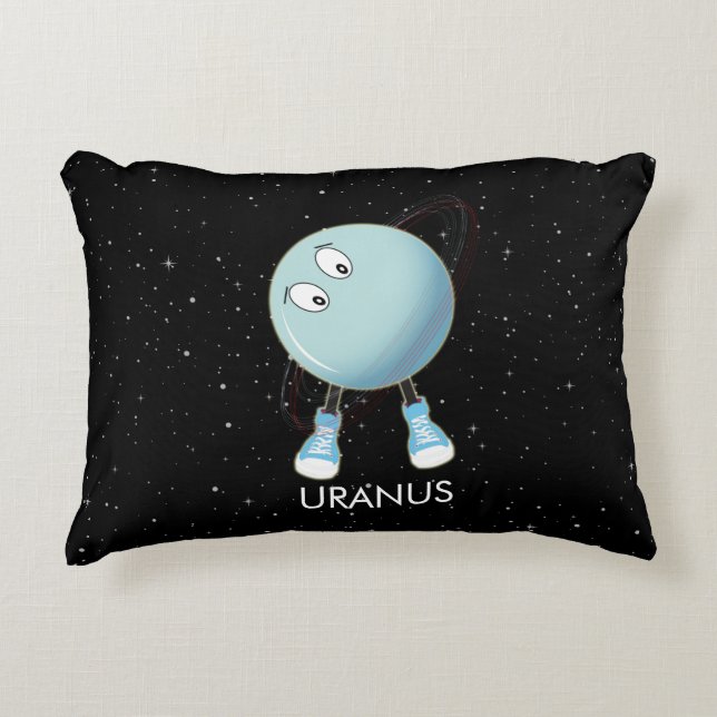 Planet Uranus & Sterne Dekokissen (Vorderseite)