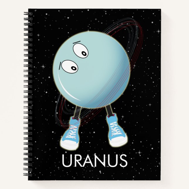 Planet Uranus & Sterne Notizbuch (Vorderseite)