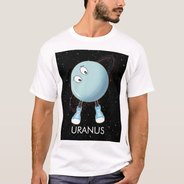 Planet Uranus & Sterne T-Shirt (Vorderseite)