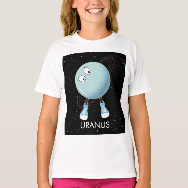 Planet Uranus & Sterne T-Shirt (Vorderseite)