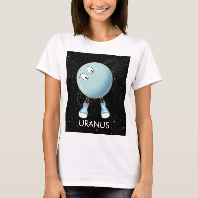 Planet Uranus & Sterne T-Shirt (Vorderseite)