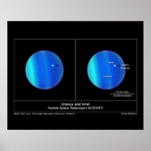 Planet Uranus und es ist der MondAriel vom Hubble Poster