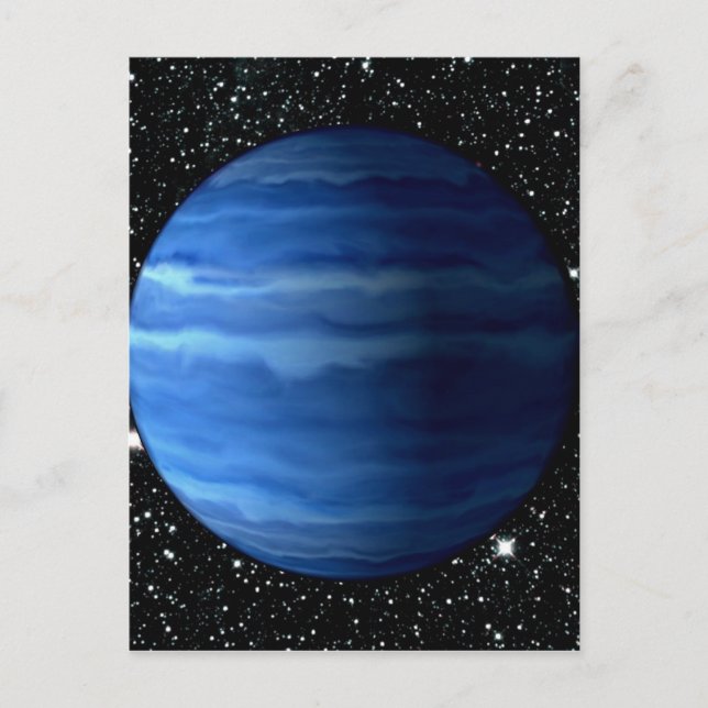 PLANET URANUS v.2 star background (Sonnensystem) ~ Postkarte (Vorderseite)