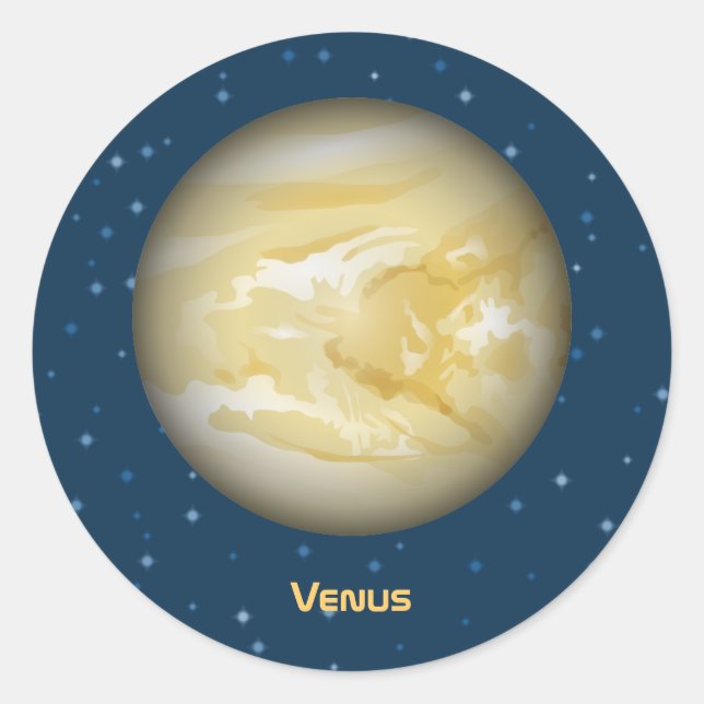 Planet Venus Runder Aufkleber (Vorderseite)