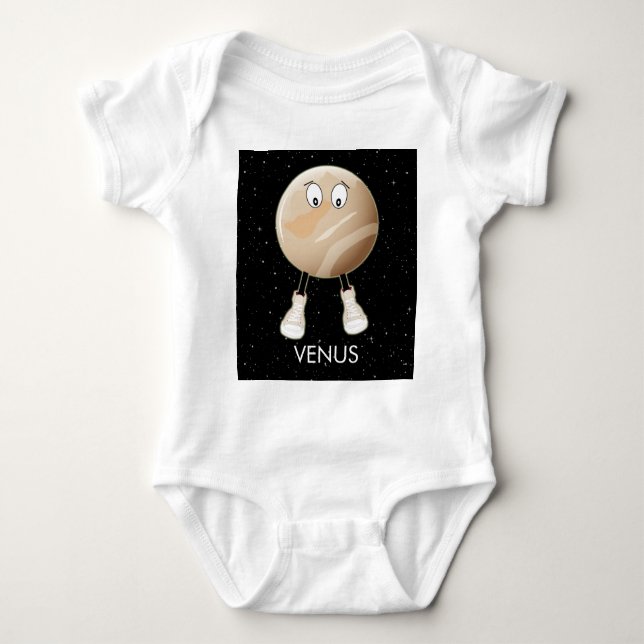 Planet Venus & Stars Baby Strampler (Vorderseite)