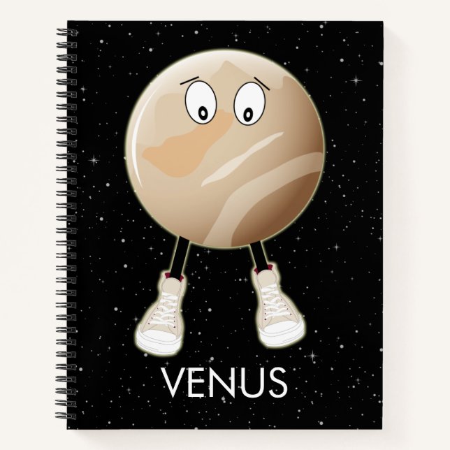 Planet Venus & Stars Notizbuch (Vorderseite)