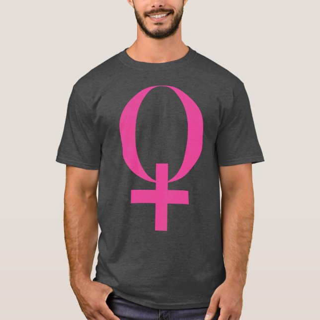 Planet-Venus-Symbol (pink) T-Shirt (Vorderseite)