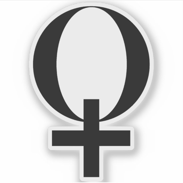 Planet-Venus-Symbol (schwarz) Aufkleber (Vorderseite)