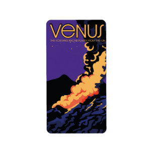 Planet Venus Weltraumkunst Adressaufkleber