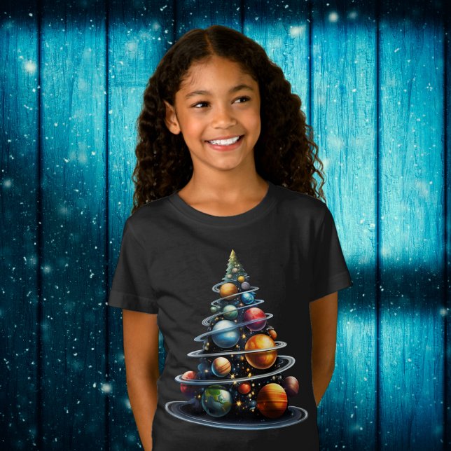 Planet Weihnachtsbaum Weltraumkids T-Shirt (Von Creator hochgeladen)