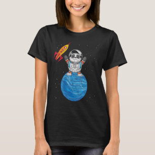 Planet Weltraum Reise Rakete Chinesisches Tier Ast T-Shirt
