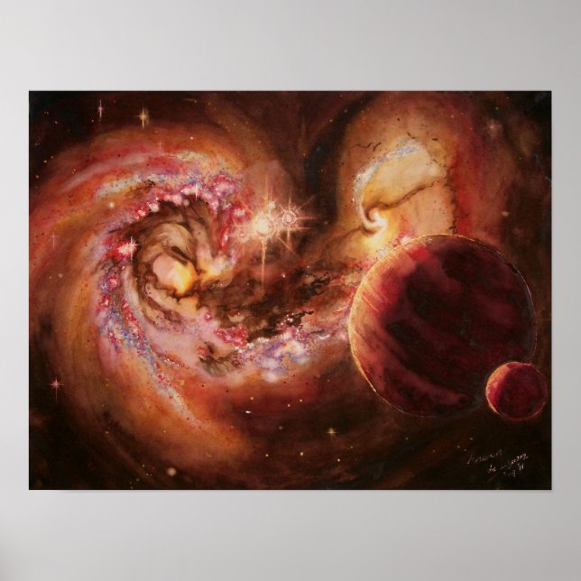 Planetales System und AntennenGalaxien Poster (Vorne)