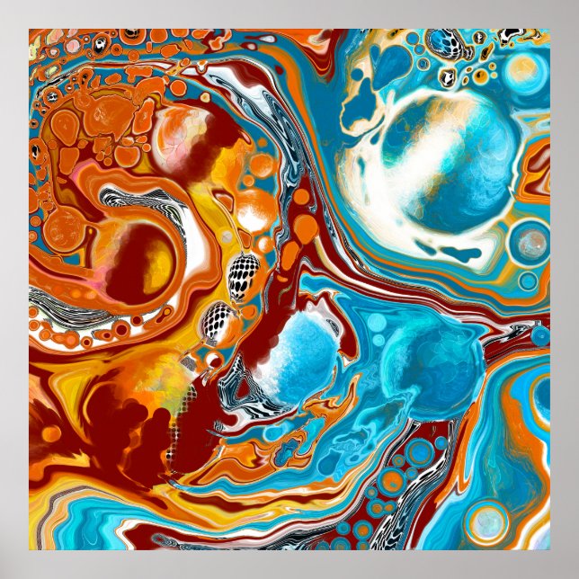 Planetäre Bliss Fluid Digital Art Poster (Vorne)