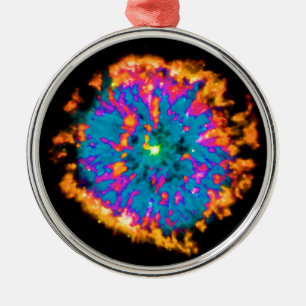 Planetarischer Nebel NGC 6751 Pop Art Psychedelisc Silbernes Ornament