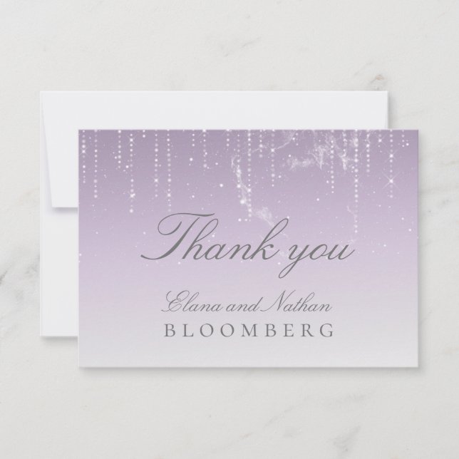 Planetarium Chuppah Wedding RSVP Card Dankeskarte (Vorderseite)