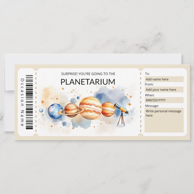 Planetarium Gift Certificate Template Einladung (Vorderseite)