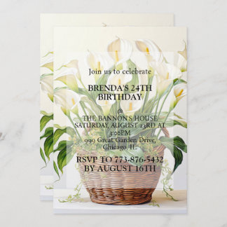 Planete Calla Lily Blume Geburtstagsparty Einladung
