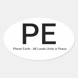 PlanetEarth-AllLandsEinheitFrieden Ovaler Aufkleber