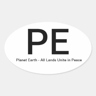 PlanetEarth-AllLandsEinheitFrieden Ovaler Aufkleber