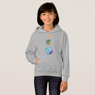 Planeten der Schöpfung mit Wasserkaskaden, die fal Hoodie