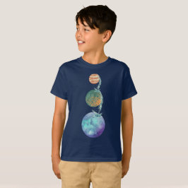 Planeten der Schöpfung mit Wasserkaskaden, die fal T-Shirt