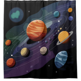 Planeten des Sonnensystems Duschvorhang