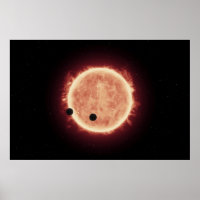 Planeten, die den roten Zwergstern in Trappist-1 ü