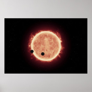 Planeten, die den roten Zwergstern in Trappist-1 ü Poster