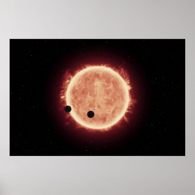 Planeten, die den roten Zwergstern in Trappist-1 ü Poster (Vorne)