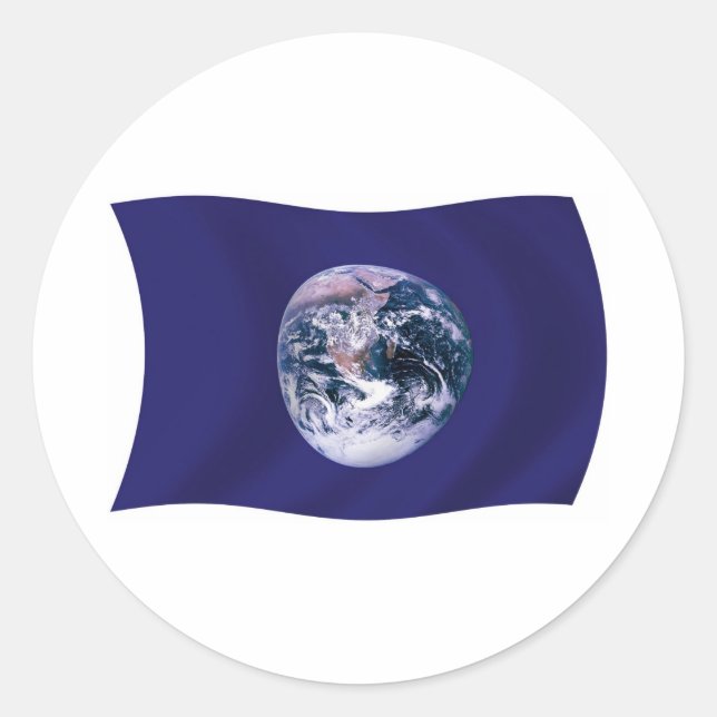 Planeten Erde Flagge Aufkleber (Vorderseite)