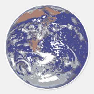 Planeten-Erde Runder Aufkleber