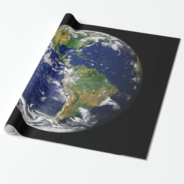 PLANETEN-ERDE VON RAUM glattem Packpapier (Ungerollt)