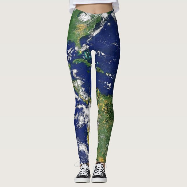 PLANETEN-ERDE VON RAUM Leggings (Amerika) (Vorderseite)