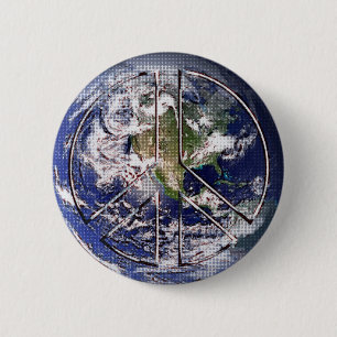 Planeten-Erdfriedenszeichen Button