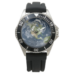 Planeten-Erdweltuhr Armbanduhr