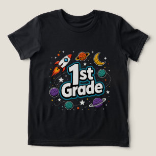 Planeten für die 1. Klasse Weltraumrakete Tri-Blend Shirt
