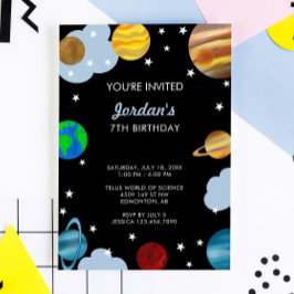 Planeten Geburtstag Weltraumgalaxie Party Einladung