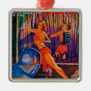 Planeten-Geschichten-Titelseite3 Silbernes Ornament